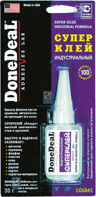 Суперклей індустріальний 30г DONE DEAL DD6643